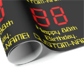 88ste verjaardag: Red Digital Clock Style "88" + n Cadeaupapier (Rol Hoek)