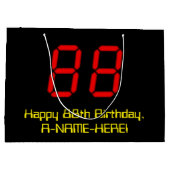 88ste verjaardag: Red Digital Clock Style "88" + n Groot Cadeauzakje (Achterkant)