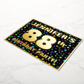 88ste verjaardag van de geboorte - Fun, kleurrijk  Folie Uitnodiging (Gedraaid)