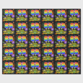88ste verjaardag: vuurwerk, regenboogblik # "88" cadeaupapier