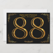 88th Birthday party, Gatsby styl, zwarte gouden gl Kaart (Voorkant)