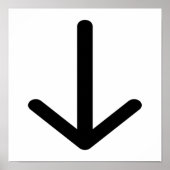 89620 ZWARTE PIJL OMLAAG RICHTING POSTER (Voorkant)