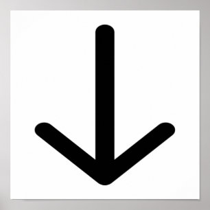 89620 ZWARTE PIJL OMLAAG RICHTING POSTER