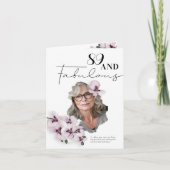 89 & Fabulous Orchid Photo Birthday Greeting Card Kaart (Voorkant)