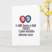 89 jaar grappig verjaardagsdesign kaart (Gele Bloem)