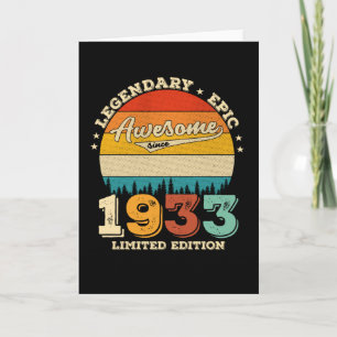 89 jaar oud Geweldige sinds 1933 89e geboorte Gift Kaart