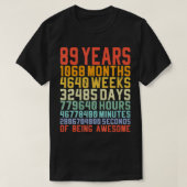 89 jaar oude 89e  jaardag Ret T-shirt (Design voorkant)