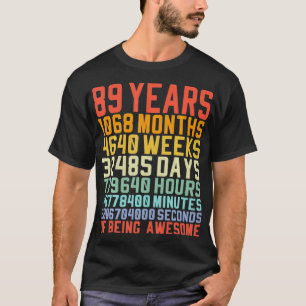89 jaar oude 89e  jaardag Ret T-shirt