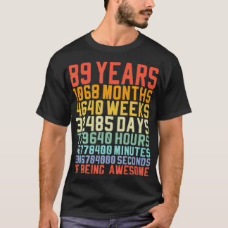 89 jaar oude 89e jaardag Ret T-shirt