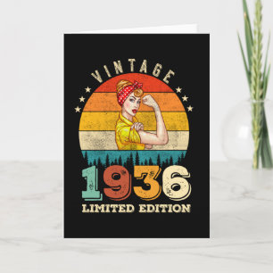 89 jaar oude Bday 1936 Vintage 89ste verjaardag vr Kaart