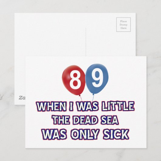 89 jaar oude dode zee verjaardag design briefkaart (Voorkant / Achterkant)