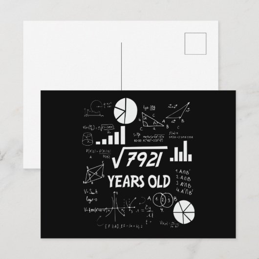 89 Jaar Oude Verjaardag Wiskundeleraar 89ste Verja Briefkaart (Voorkant / Achterkant)