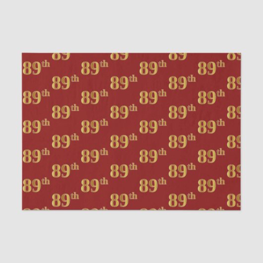89e (89e) gebeurtenis Red, Faux Gold Tissuepapier (Voorkant)