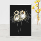 89e jaarsparklers op zwart kaart (Gele Bloem)