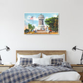 89e Soldaten voor het St & Riverside-station Canvas Afdruk (Insitu (Slaapkamer))