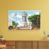 89e Soldaten voor het St & Riverside-station Canvas Afdruk (Insitu (Woonkamer))