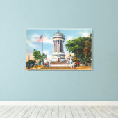 89e Soldaten voor het St & Riverside-station Canvas Afdruk (Insitu (Houten vloer))