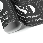 89e verjaardag - Art Deco geïnspireerd look "89", Cadeaupapier (Rol Hoek)