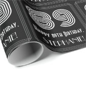 89e verjaardag: Art Deco geïnspireerd look "89" w  Cadeaupapier (Rol Hoek)