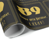 89e verjaardag - Art Deco Geïnspireerde look "89"  Cadeaupapier (Rol Hoek)