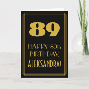 89e verjaardag ~ Art Deco geïnspireerde look "89"  Kaart
