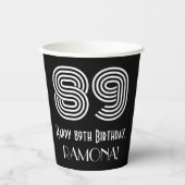 89e verjaardag — Art Deco Geïnspireerde look "89"  Papieren Bekers (Voorkant)