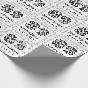 89e verjaardag: Art Deco geïnspireerde stijl "89"  Cadeaupapier