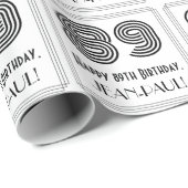 89e verjaardag: Art Deco geïnspireerde stijl "89"  Cadeaupapier (Rol Hoek)