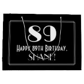 89e verjaardag: Art Deco geïnspireerde stijl "89", Groot Cadeauzakje (Achterkant)