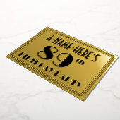 89e verjaardag — Art Deco look "89" + Naam Folie Uitnodiging (Gedraaid)