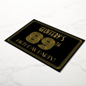 89e verjaardag — Art Deco Style "89" + Naam Folie Uitnodiging (Gedraaid)