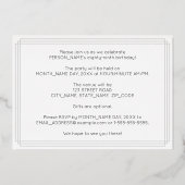 89e verjaardag — Art Deco Style "89" + Naam Folie Uitnodiging (Achterkant)