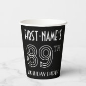 89e verjaardag: Art Deco Style + aangepaste naam Papieren Bekers (Achterkant)