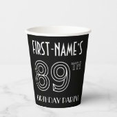 89e verjaardag: Art Deco Style + aangepaste naam Papieren Bekers (Voorkant)