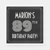 89e verjaardag: Art Deco Style + aangepaste naam Servet (Voorkant)