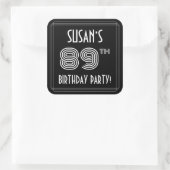 89e verjaardag: Art Deco Style en aangepaste naam Vierkante Sticker (Tas)