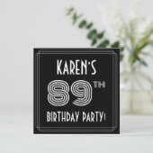 89e verjaardag: Art Deco Style met aangepaste naam Kaart (Staand voorkant)