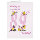 89e verjaardag Bloem Verdroogde getallen (Voorkant)