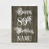 89e verjaardag: Fancy, elegante tekst; Faux Hood l Kaart (Voorkant)