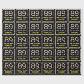 89e verjaardag: Floral Flowers Number, Custom Name Cadeaupapier (Vlak)