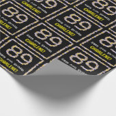 89e verjaardag: Floral Flowers Number, Custom Name Cadeaupapier (Hoek)