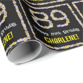 89e verjaardag: Floral Flowers Number, Custom Name Cadeaupapier (Rol Hoek)