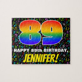 89e verjaardag — Fun, Colorful Music Symbols & "89 Legpuzzel