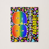 89e verjaardag — Fun, liefhebbende hartvormen + "8 Legpuzzel (Verticaal)