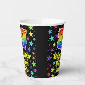 89e verjaardag: Fun Stars Pattern en Rainbow 89 Papieren Bekers (Links)