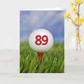 89e verjaardag Golfbal op rood T-shirt Kaart (Gele Bloem)