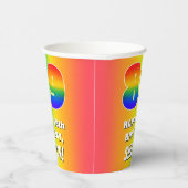 89e verjaardag: kleurrijk, vun regenboogpatroon #  papieren bekers (Rechts)