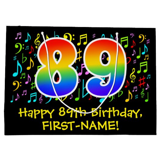 89e verjaardag - Kleurrijke muzieksymbolen, Rainbo Groot Cadeauzakje