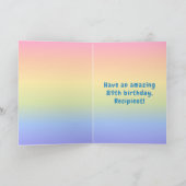 89e verjaardag: kleurrijke regenboog # 89, Naam va Kaart (Binnen)