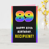 89e verjaardag: kleurrijke regenboog # 89, Naam va Kaart (Gele Bloem)